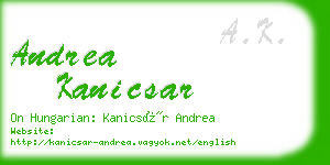 andrea kanicsar business card